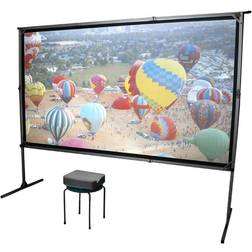 Elite Screens Yard Master 2 Series OMS120H2-DUAL Ecran de projection avec pieds 120" (305 cm) 16:9 Wraith Veil Dual garniture noire, cadre argent