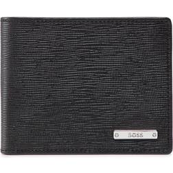 HUGO BOSS Italian-leather trifold wallet with logo plate