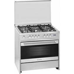 Meireles G911x 5 Fuegos Horno Gas Acero Inoxidable Tapa Cristal 90x60 Blanco