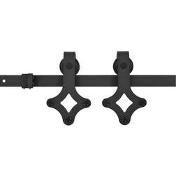 vidaXL Kit de herrajes para puertas correderas Skien acero negro 200 cm