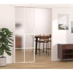 vidaXL ESG Vidrio Y Aluminio Blanca 76x205 cm Puerta Corredera (x)