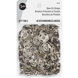 Dritz 48ct Size 4 Sew-On Snaps Nickel