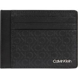 Calvin Klein Embossed Leather Cardholder - BLACK One