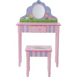 Teamson Kids Coiffeuse Enfant Avec Tabouret Miroir Td-13245a