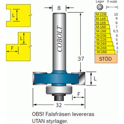 Cobolt 212-008 Falsfräs L=8 D=32