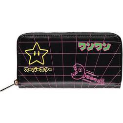 Nintendo Super Mario Bros. Neon Retro Characters Outline Zip-Around Wallet Purse