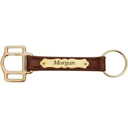 Perri's Personalized Halter Cheek Leather Keychain Havana