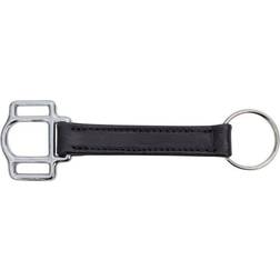 Perri's Personalized Halter Cheek Leather Keychain Black