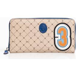 Trussardi B Taupe Denim Wallet - Beige