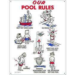 Poolmaster Our Pool Rules Swimming Pool Sign, Kid Animation