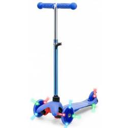 Best Choice Products Kids Mini Kick Scooter w/ Light-Up Wheels and Height Adjustable T-Bar Blue