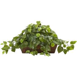 Nearly Natural Pothos with Ledge Basket Artificial Plant