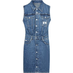 Calvin Klein Button-Through Denim Dress