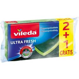 Vileda Lot de 3 éponges avec grattoir