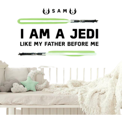 RoomMates I Am A Jedi Headboard Glow in the Dark Peel & Stick Giant Wall Decals