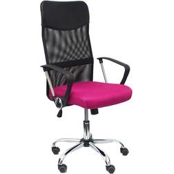 Silla Gontar respaldo malla negro asiento rosa