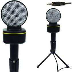 3.5mm Mini Condenser Microphone PC MAC Laptop AUX Phone Volume Control Stand