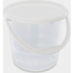 Nordiska Plast Hink med lock transparent/vit, 5 5L