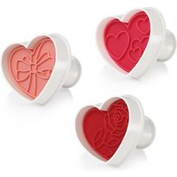 Tescoma Cookie Cutters With Stamp Hearts Ausstechform