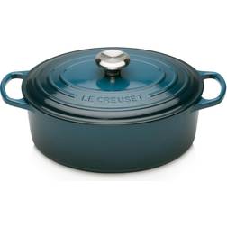 Le Creuset Deep Teal Signature Cast Iron Oval med lock 4.1 L