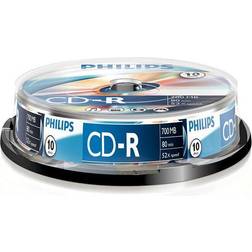 Philips TDK CD-R80CBA10-B CD-R 80 min 52x 10-pack spindel