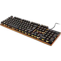 Deltaco DK210 Clavier Membrane Aluminium 105 Touches LED Orange Azerty