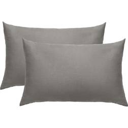 Highams 2 Edge Pillowcases Pillow Case Grey
