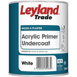 Leyland Trade Acrylic Primer Undercoat Paint Wood Paint White 0.75L