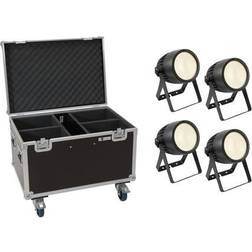 EUROLITE Set 4x LED Theatre COB 200 WW Case with wheels