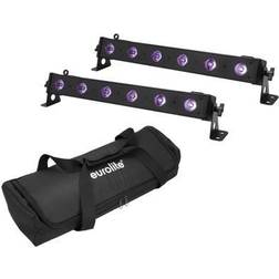 Eurolite Set 2x LED BAR-6 UV Leiste Soft-Bag