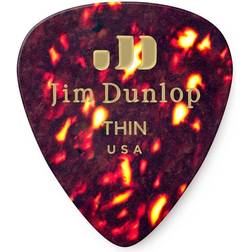 Dunlop Celluloid Guitar Picks, Thin, Shell, 12-Pack