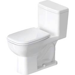 Duravit D-Code 1-piece 1.28 GPF Single Flush Elongated Toilet in White Seat Not Included