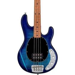 Sterling By Music Man Stingray Ray34 Flame Maple Electric Bass Guitar Neptune Blue