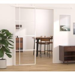 vidaXL Porte de Grange 76x205 cm Blanc Porte Coulissante (x)