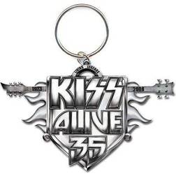 ROCK OFF Kiss Standard Keychain: Alive 35 Tour Logo Picture