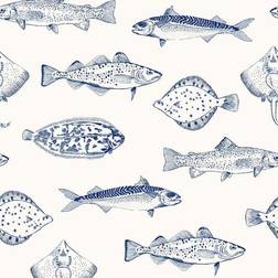 Joules Name The Plaice Coast Blue Wallpaper