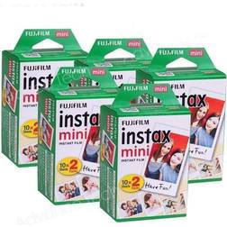 Fujifilm Instax Mini 100 Film for Fuji 7S 8 25 50S 90 300 Instant Camera, Share SP-1 White, Pack of 5