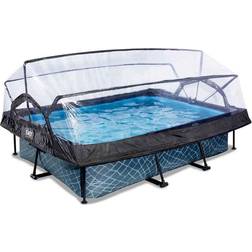 Exit Toys Toys Pool Stone med Filterpump Tak 220x150x60cm