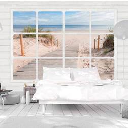 Artgeist Fototapet Window & beach 350x245