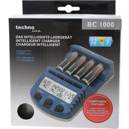 Technoline BC1000 Schnell-Ladegerät mit LCD-Display