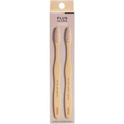 Plus Ultra Plus Ultra Adult Bamboo Toothbrush, 2-pack 2