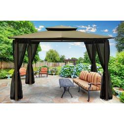 10 12 ft. Santa Fe Gazebo Mosquito Netting Sand Canopy