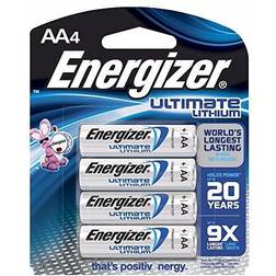 Energizer Ultimate e2 1.5 Volt AA Cylindrical Lithium Battery (4 Per Card)