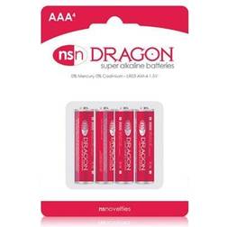 NS Novelties Dragon Alkaline Batteries Size AAA 4 Pack