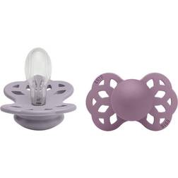 Bibs Pacifier Infinity Symmetrical Silicone Ivory/Blush Size 1 2p