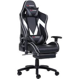 Gtforce formula white leather racing sports office chair in black and white