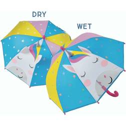 Floss & Rock Childrens Rainbow Unicorn Colour Changing 3D Design Kids Umbrella