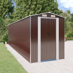 vidaXL Garden Shed Dark Brown 192x689x223 Steel