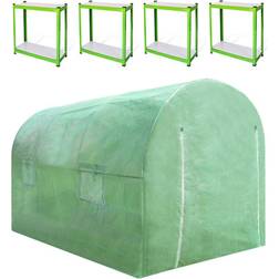 Polytunnel Greenhouse Walk In Galvanised Garden Racking Grow Tent 19mm