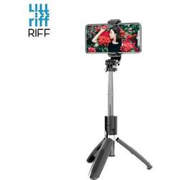 Riff L02 Universal Wireless Selfie Stick (Extended 100cm) with Tripod/Shutter Button Black